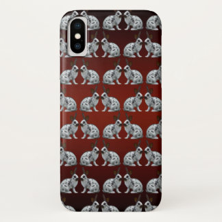 English Bunny Frenzy iPhone X Case (Red/Black)