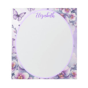 English Butterfly Garden Purple & Lavender Notepad