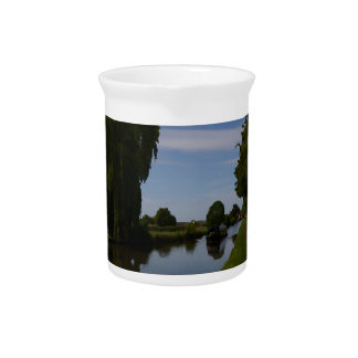 English Canal Scene Drink Pitcher