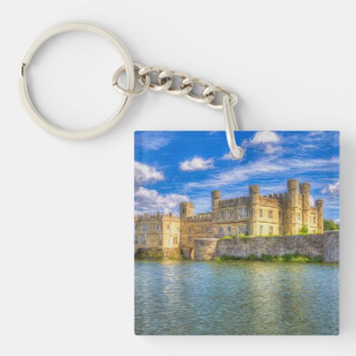 English Castle Art Keychain