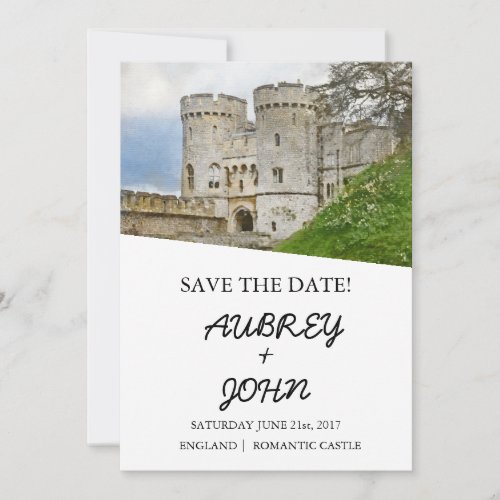 English Castle Save the Date Wedding Invitation