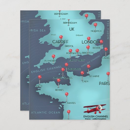 English Channel Nautical Map (Front/Back)