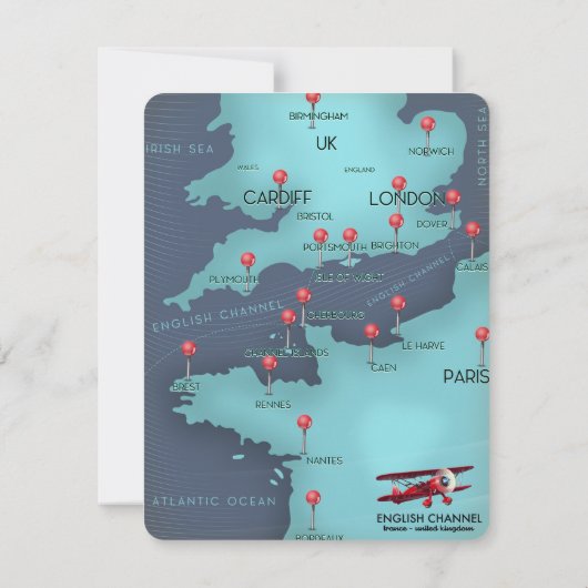 English Channel Nautical Map (Back)