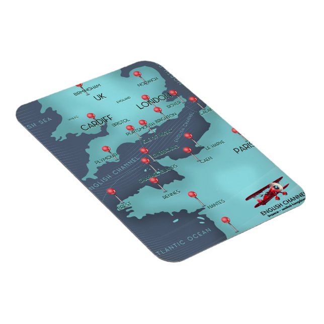 English Channel Nautical Map Magnet (Right Side)