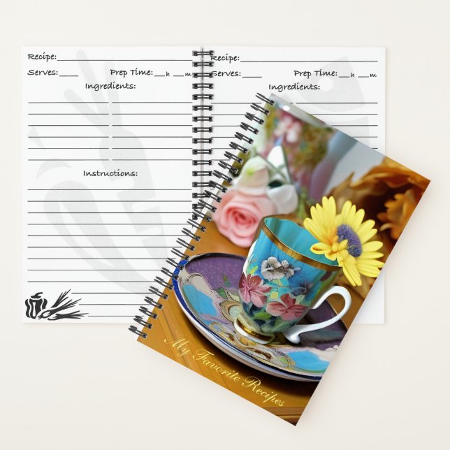 English China Tea Cup - My Favorite Recipes Notebook (Inside)