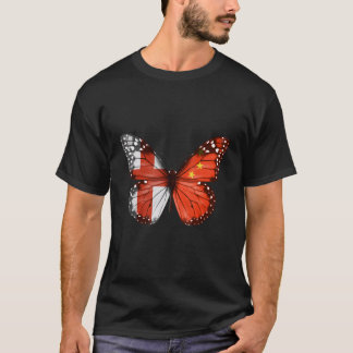 English Chinese Flag Butterfly T-Shirt