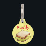 English Chip Shop Butty Sandwich Takeaway UK Food Pet ID Tag<br><div class="desc">Design features an original marker illustration of a classic British chip butty, a popular chip shop sandwich consisting of buttered bread, chips (french fried potatoes) and various condiments on top. This foodie design is also available on other products. Lots of additional UK food-themed illustrations are also available from this shop....</div>