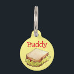 English Chip Shop Butty Sandwich Takeaway UK Food Pet ID Tag<br><div class="desc">Design features an original marker illustration of a classic British chip butty, a popular chip shop sandwich consisting of buttered bread, chips (french fried potatoes) and various condiments on top. This foodie design is also available on other products. Lots of additional UK food-themed illustrations are also available from this shop....</div>