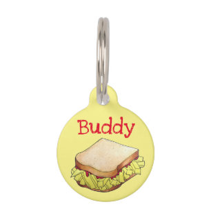 English Chip Shop Butty Sandwich Takeaway UK Food Pet ID Tag