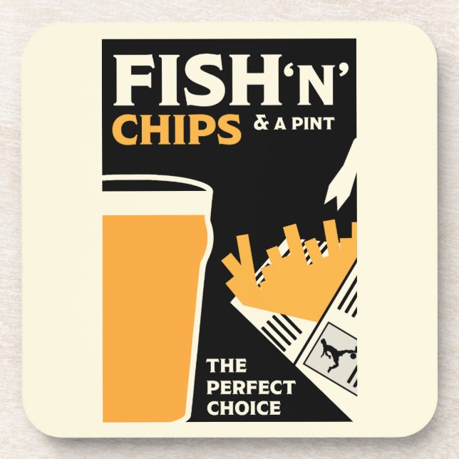 English Classic Fish And Chips       Beverage Coaster (Front)
