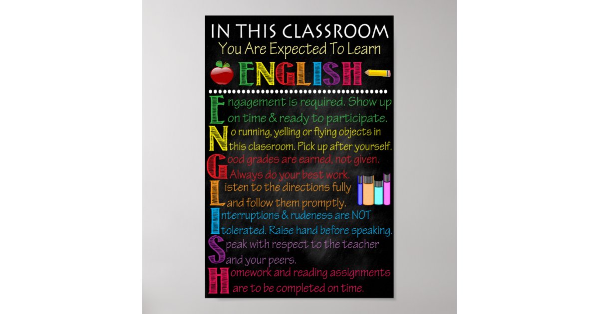 high school english classroom posters