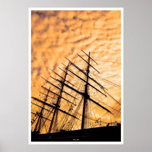 English Clipper Sailing Ship Photo Art Poster