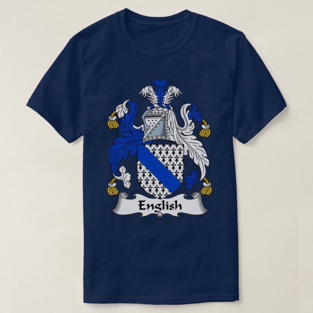English Coat of Arms Family Crest  T-Shirt (Design Front)
