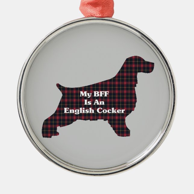 English Cocker BFF Metal Ornament (Front)