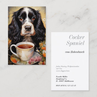 English Cocker Spaniel black white Business Card