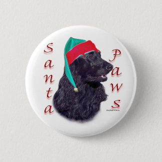 English Cocker Spaniel (blk) Santa Paws Button
