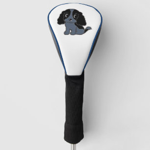 english cocker spaniel blue roan cartoon golf head cover