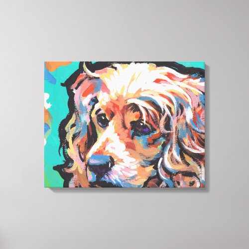 English Cocker Spaniel Canvas Wrapped Pop Art