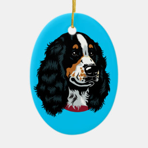 english cocker spaniel ceramic ornament