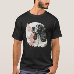 English Cocker Spaniel Cherry Blossom Dog Japanese T-Shirt