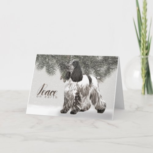 English Cocker Spaniel Christmas Card