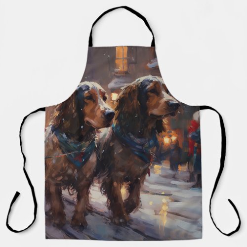 English Cocker Spaniel Christmas Festive Season Apron