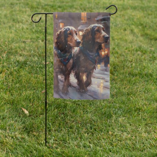 English Cocker Spaniel Christmas Festive Season Garden Flag