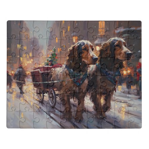 English Cocker Spaniel Christmas Festive Season Jigsaw Puzzle