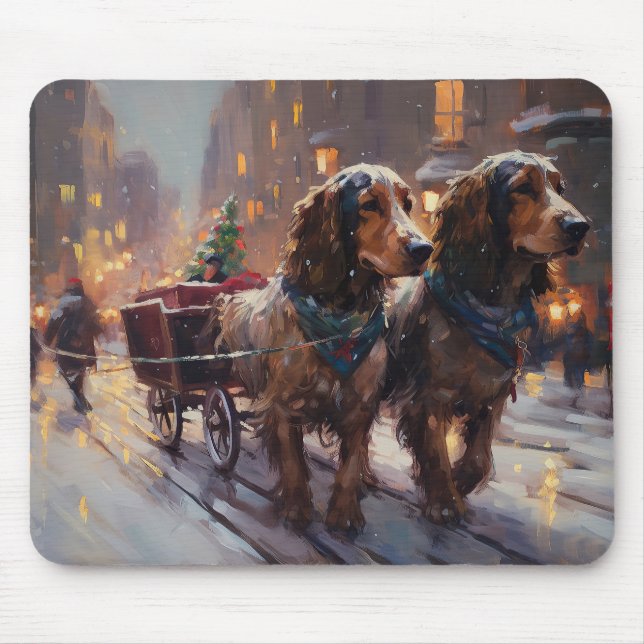 English Cocker Spaniel Christmas Festive Season Mouse Pad (Front)