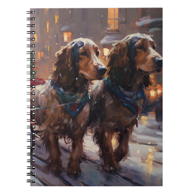 English Cocker Spaniel Christmas Festive Season Notebook (Front)