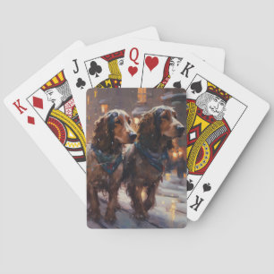 English Cocker Spaniel Christmas Festive Season Poker Cards