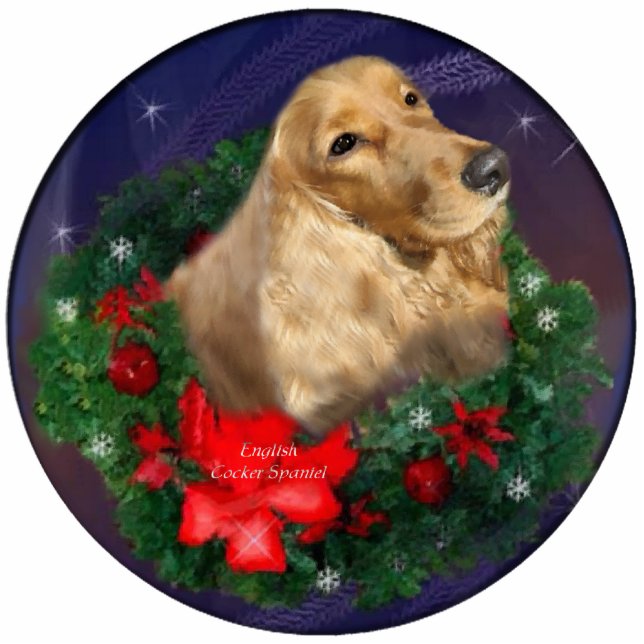English Cocker Spaniel Christmas Gifts Ornament (Front)