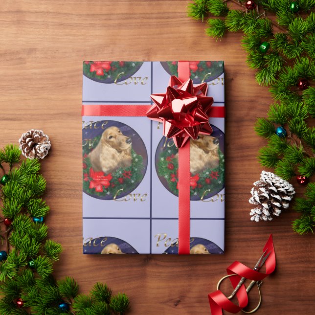 English Cocker Spaniel Christmas Wrapping Paper (Holiday Gift)