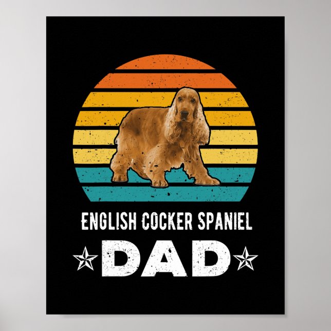 English Cocker Spaniel Dad Retro Animal  Poster (Front)