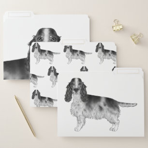 English Cocker Spaniel Design In Black And White File Folder