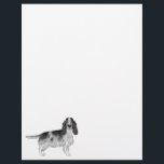 English Cocker Spaniel Design In Black And White Letterhead<br><div class="desc">Destei's original black and white color illustration of a cute English Cocker Spaniel breed dog drawn in digital ink wash style.</div>