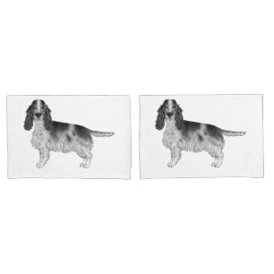 English Cocker Spaniel Design In Black And White Pillow Case