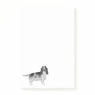 English Cocker Spaniel Design In Black And White Post-it Notes