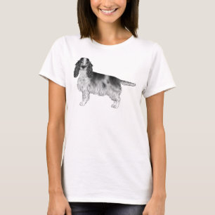 English Cocker Spaniel Design In Black And White T-Shirt