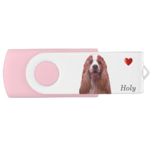 English Cocker Spaniel Dog and heart Flash Drive