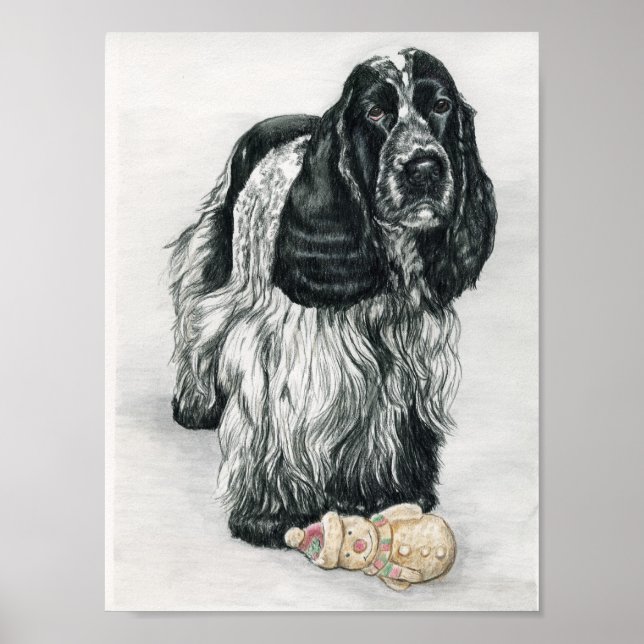 English Cocker Spaniel Dog Art Print (Front)