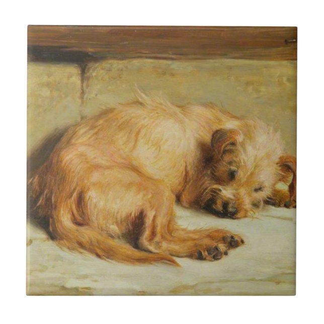 English Cocker Spaniel Dog (by Briton Rivière) Ceramic Tile (Front)