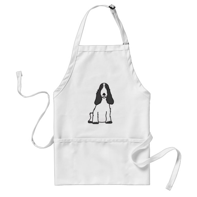 English Cocker Spaniel Dog Cartoon Adult Apron (Front)