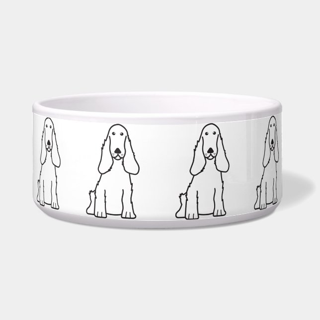 English Cocker Spaniel Dog Cartoon Bowl (Front)