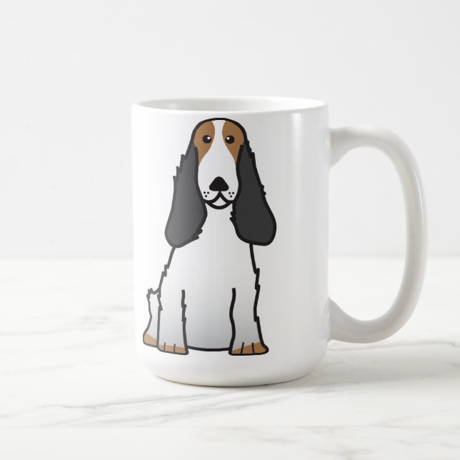 English Cocker Spaniel Dog Cartoon Coffee Mug (Right)