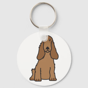 English Cocker Spaniel Dog Cartoon Keychain