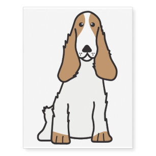 English Cocker Spaniel Dog Cartoon Temporary Tattoos