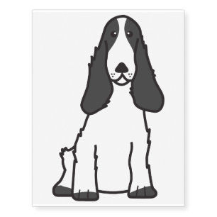English Cocker Spaniel Dog Cartoon Temporary Tattoos