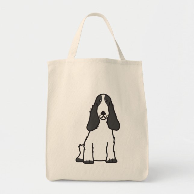 English Cocker Spaniel Dog Cartoon Tote Bag (Front)