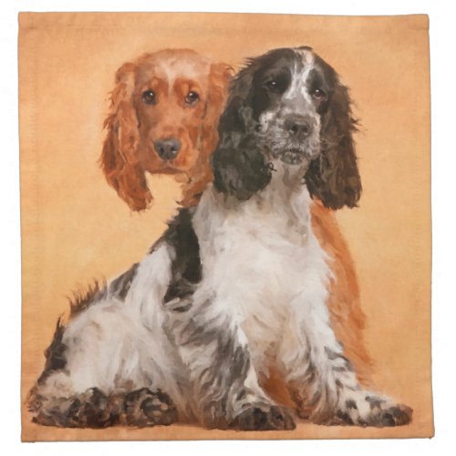 English Cocker Spaniel Dog Digital Art Cloth Napkin
